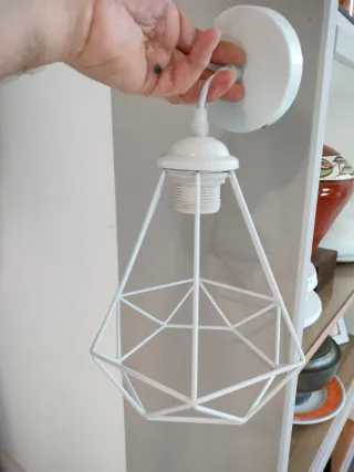 Lámpara de techo forja blanca