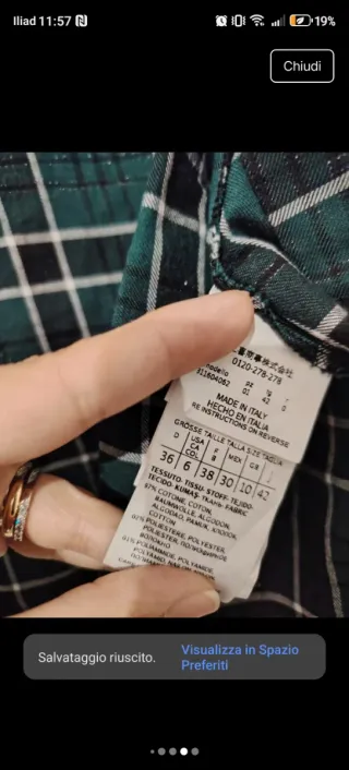 Camicia a quadri donna cotone