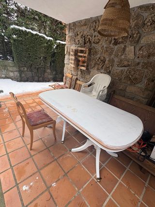 Mesa comedor extensible restaurada