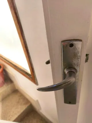 Puerta de paso acristalada estilo Mid-Century.