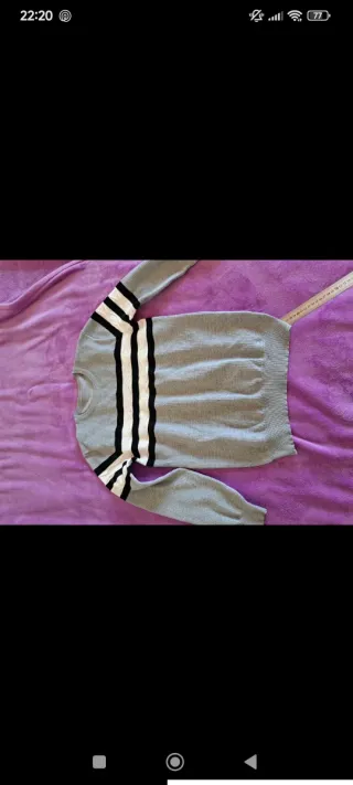 2 jerséis hombre gris y azul con rayas