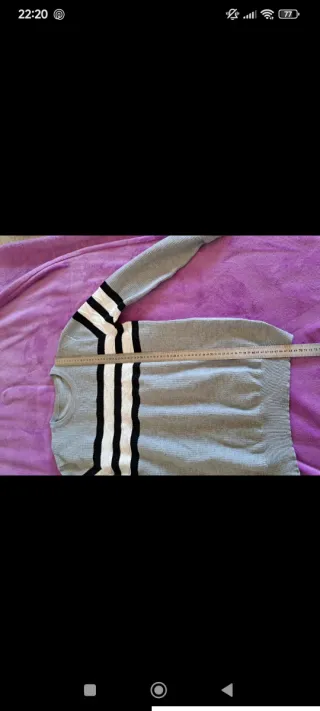 2 jerséis hombre gris y azul con rayas