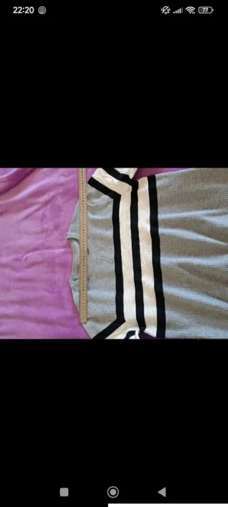 2 jerséis hombre gris y azul con rayas