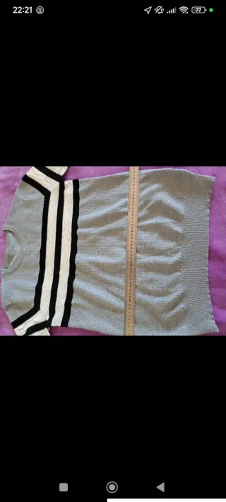 2 jerséis hombre gris y azul con rayas