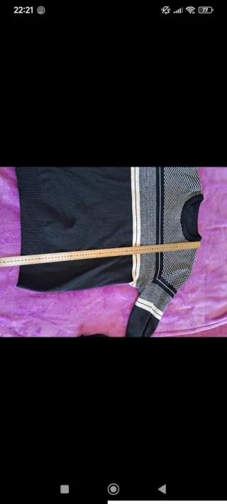 2 jerséis hombre gris y azul con rayas