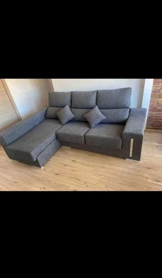 Sofá modular gris tela