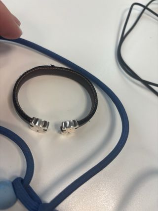 Pulsera Tous Oso Plata y Piel Negra