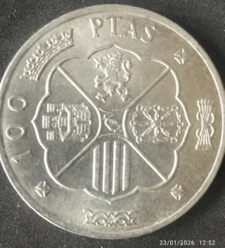 Moneda de plata de 100 Pesetas 1966