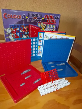 Juego 3 en 1: Hundir Barcos y Coloca 4