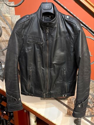Giubbino biker in vera pelle vintage