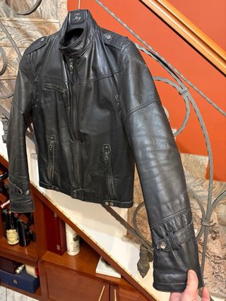 Giubbino biker in vera pelle vintage