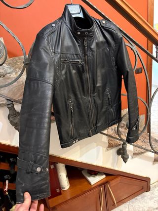 Giubbino biker in vera pelle vintage