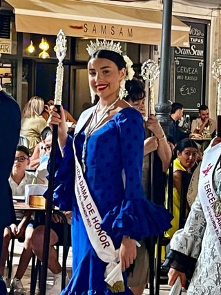 Vestido Flamenca Azul con Volantes