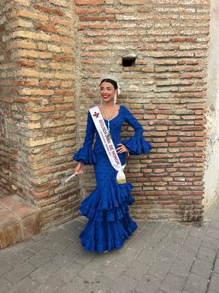 Vestido Flamenca Azul con Volantes