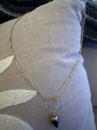 Collar acero bañado en oro con colgante