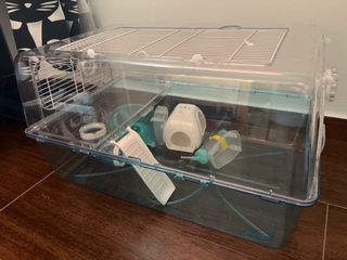 Jaula/Habitat Hamster Transparente y Azul