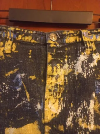 Falda vaquera Chipie azul y amarilla