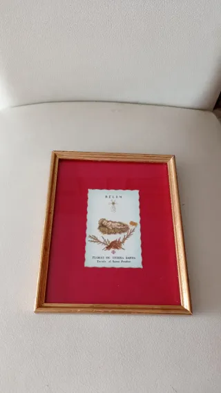 Cuadro original Nacimiento Jesús Dorado Rojo