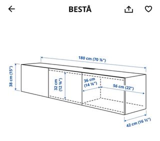 Mueble TV Besta Ikea Blanco 3 Puertas