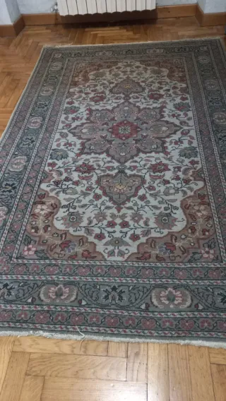 Tappeto orientale lana beige e rosso