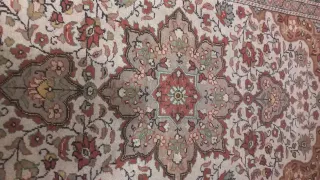 Tappeto orientale lana beige e rosso