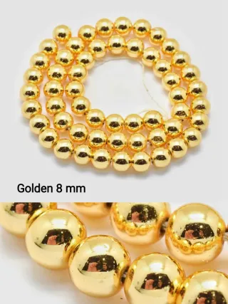Ematite - Perline Golden 8 mm.