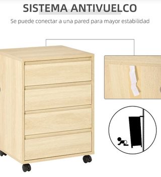 Cajonera de Oficina con 4 Cajones Cajonera