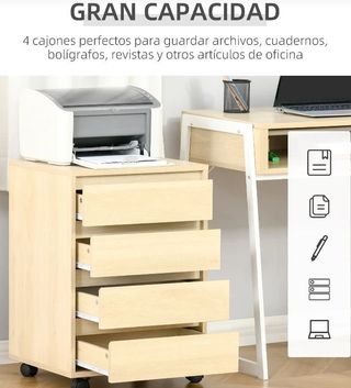 Cajonera de Oficina con 4 Cajones Cajonera