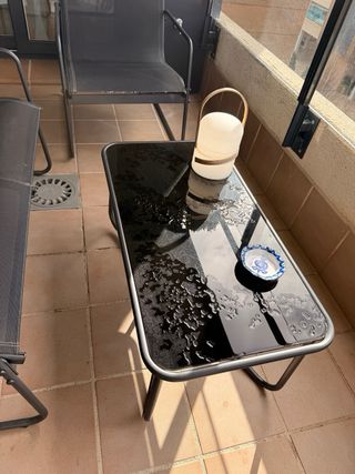 Conjunto terraza 4 piezas negro