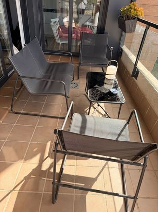 Conjunto terraza 4 piezas negro