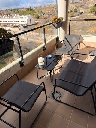 Conjunto terraza 4 piezas negro