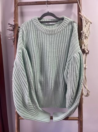 Jersey Zara verde agua Talla M