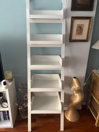 Estantería Escalera Madera lacada en Blanco Banak