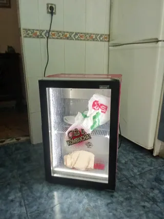 Baúl y nevera pequeña para caravana