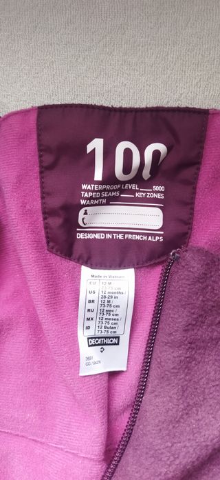 Peto nieve Wedze 100 morado