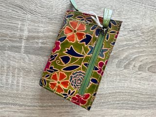 Monedero de piel con flores nº6