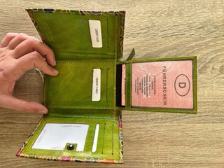 Monedero de piel con flores nº6