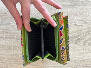 Monedero de piel con flores nº6