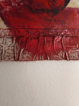 Cuadro Lienzo Mujer Vestido Rojo