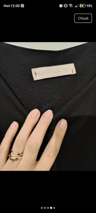 Blusa elegante nera taglia unica