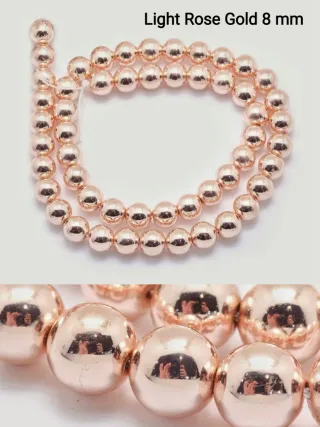 Ematite - Perline Light Rose Gold 8 mm.