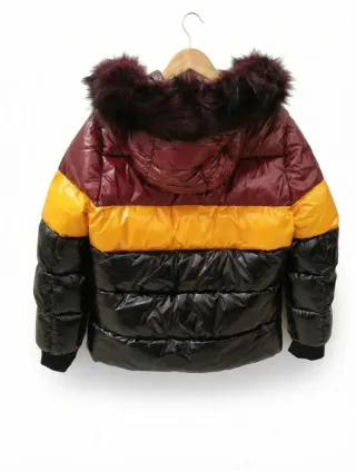 Giubbotto donna multicolore con cappuccio