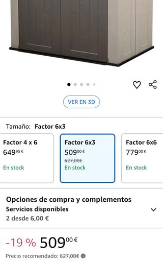 Caseta de jardin para exterior 6x3m