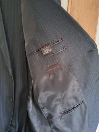 Traje de raya gris para hombre