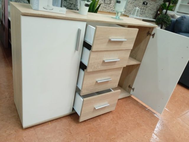 OFERTON DE COMODA APARADOR 2 PUERTAS 4 CAJONES