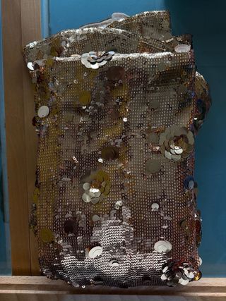 Vestido lentejuelas dorado Oh Polly Talla XS