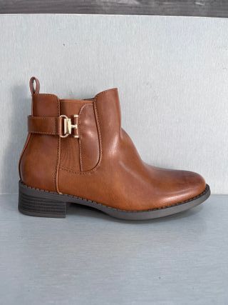 Botines piel sintética marrones talla 36 Nuevos