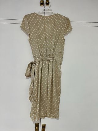 Vestido Poete lunares cruzado beige