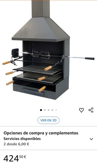 Barbacoa de metal con chimenea