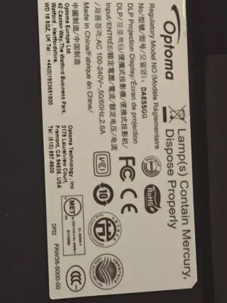 Proyector Optoma + Adaptador 3D